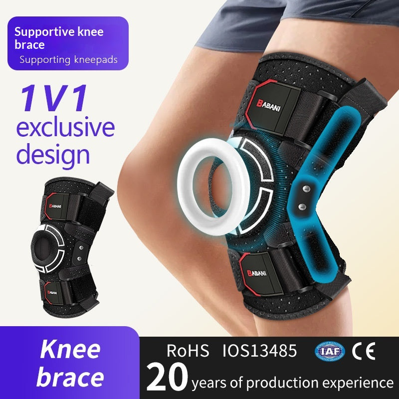 Verstellbare Knieorthese mit Silikon-Patellastabilisator